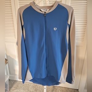 Pearl Izumi Full Zip Fleece lined Jacket Mens Womens Size XL Blue Gray Cycling